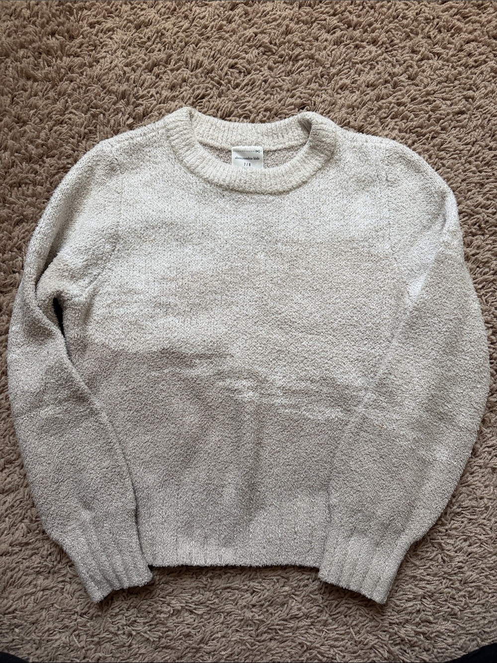 abercrombie kids Cream Crewneck Sweater